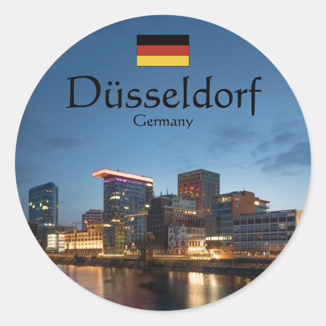 Düsseldorf Deutschland Runder Aufkleber (Vorderseite)