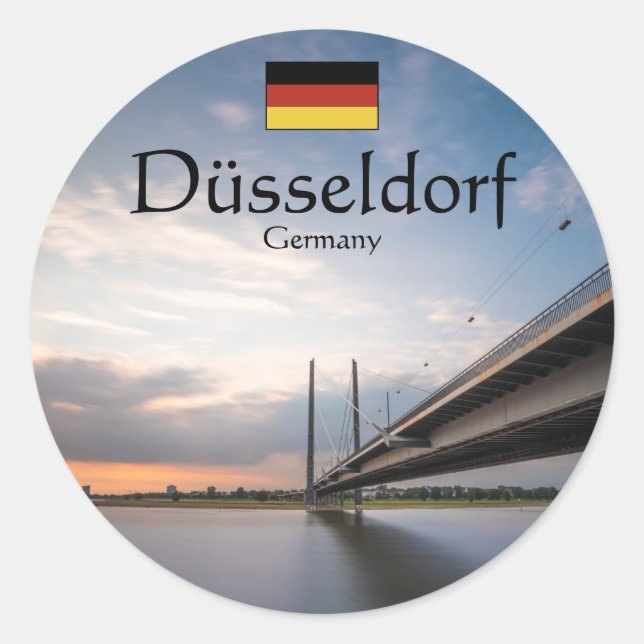 Düsseldorf Deutschland Runder Aufkleber (Vorderseite)