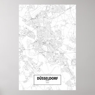 Dusseldorf, Deutschland (Schwarzes auf Weiß) Poster