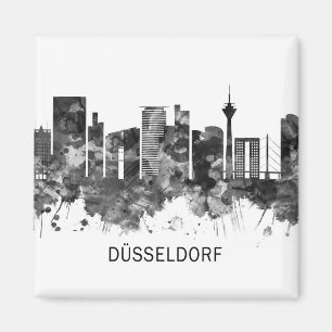 Dusseldorf Germany Skyline BW Magnet