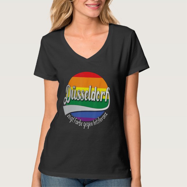 Düsseldorf  Rainbow Colours Against Intolerance T-Shirt (Vorderseite)