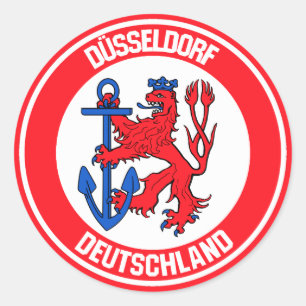 Düsseldorf Round Emblem Runder Aufkleber