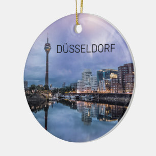 Dusseldorf Skyline Deutschland Holiday Sunset Souv Keramik Ornament