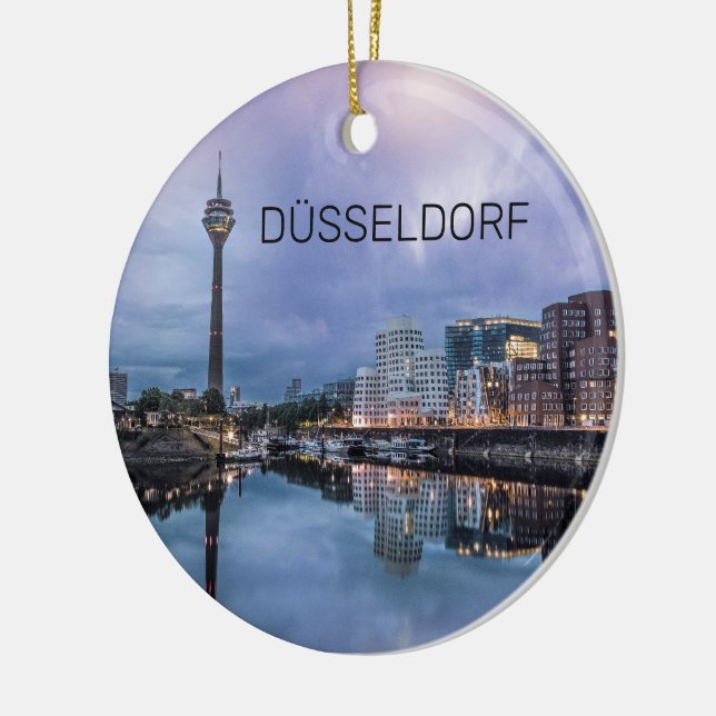 Dusseldorf Skyline Deutschland Holiday Sunset Souv Keramik Ornament (Links)