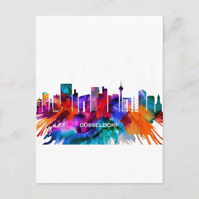 Dusseldorf Skyline Einladungspostkarte (Vorderseite)