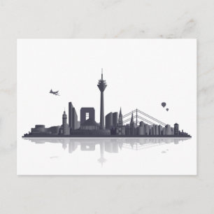 Düsseldorf Skyline - Postkarte / Grußkarte