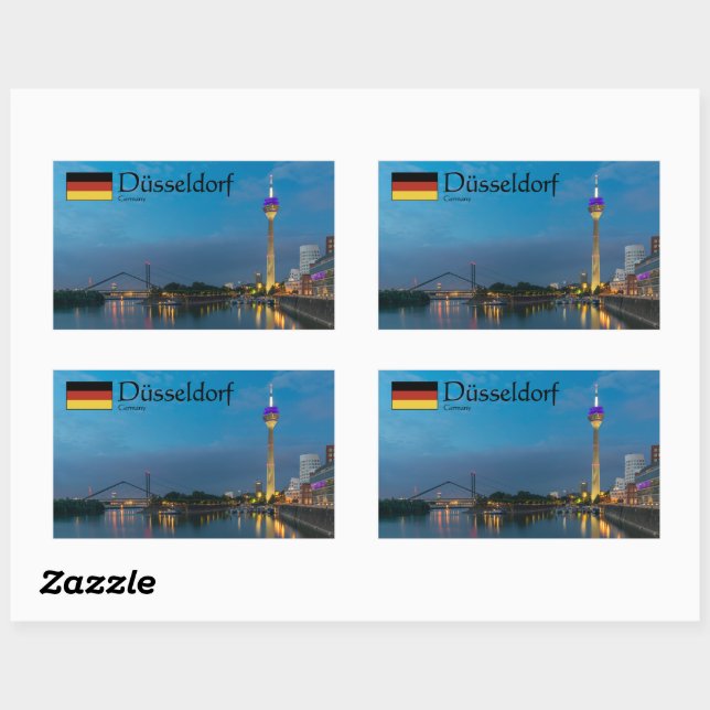 Dusseldorf Souvenir Rechteckiger Aufkleber (Blatt)