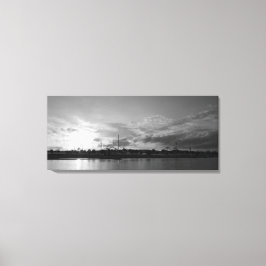 Düsseldorfer Rheinkirmes im Sonnenuntergan Leinwanddruck