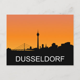 Düsseldorfer Silhouette, Sommer-Sonnenuntergangs-I Postkarte