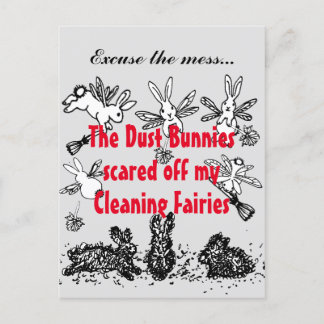Dust Bunny Clearing Fee Rabbit Entschuldigung Mess Postkarte