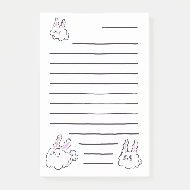 Dust Bunny Notes Post-it Klebezettel (Vorderseite)