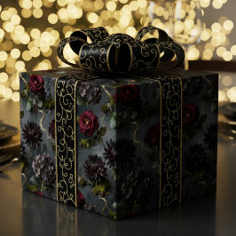 Düster-blumiges Geschenk Geschenkpapier