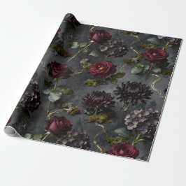Düster-blumiges Geschenk Geschenkpapier