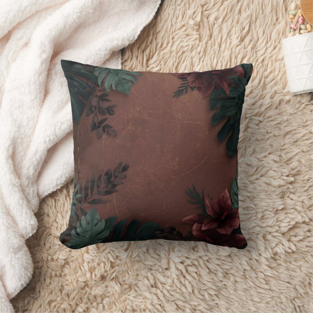 Düster botanische Eleganz  Kissen (Decke)
