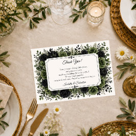 Düster-botanische Hochzeit Dankeskarte