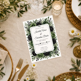 Düster-botanische Hochzeit Einladung