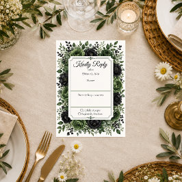 Düster-botanische Hochzeit RSVP Karte