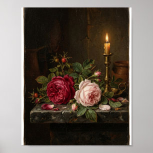 Düster dunkle barocke Rosen Jasmin II Poster