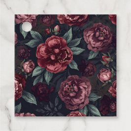 Düster florale Wasserfarbe Dunkelrotes Muster Geschenkanhänger