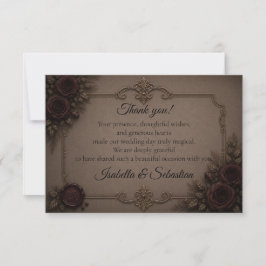 Düster-gotische Hochzeit Dankeskarte
