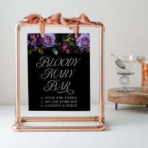 Düster Gotische Lila Blumen Blut-Mary-Bar-Schild Poster