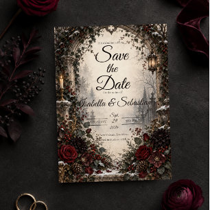 Düster-gotische Winterhochzeit Save The Date