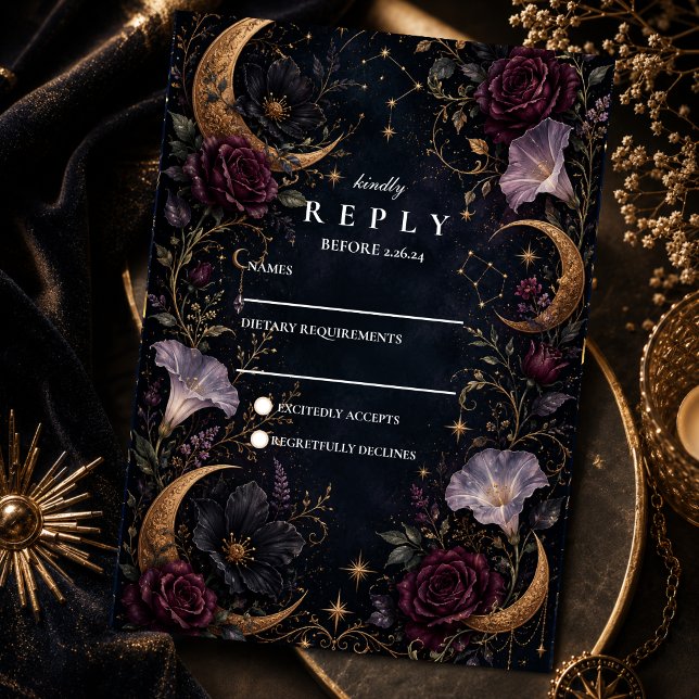 Düster Hochzeit Himmlisch RSVP Karte (Von Creator hochgeladen)