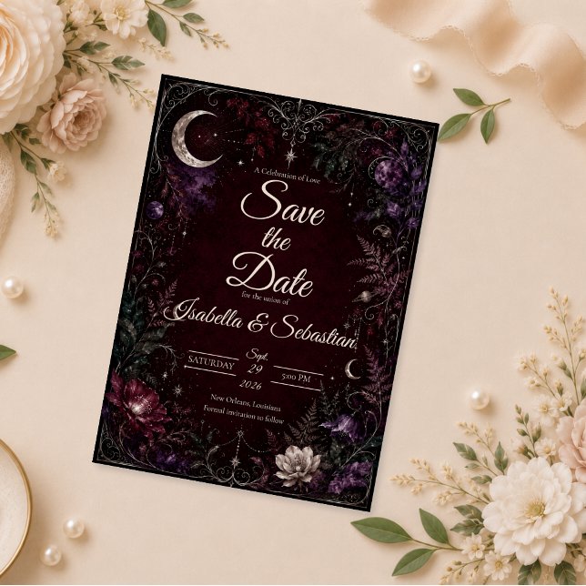 Düster Hochzeit Himmlische Botanik Save The Date (Von Creator hochgeladen)