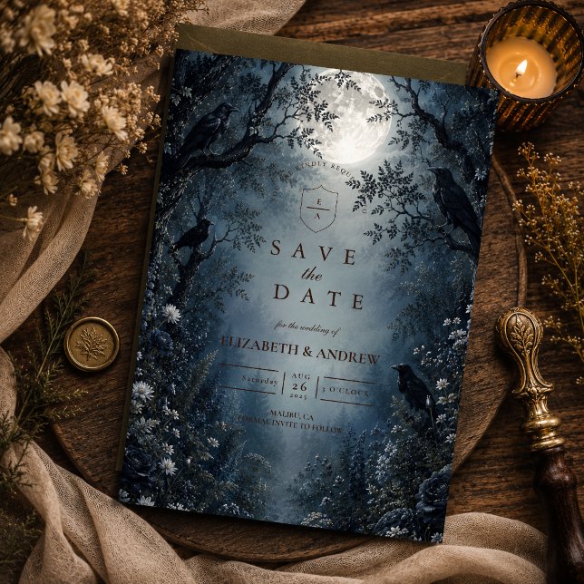 Düster Hochzeit im dunklen Wald Save The Date (Von Creator hochgeladen)