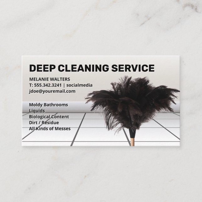 Duster Mop | Maid Service Business Card Visitenkarte (Vorderseite)
