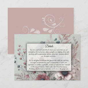Düstere Blütenblätter und sanfte Serenität Floral Begleitkarte