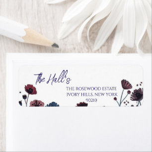 Düstere Burgund & Blaue Florale Hochzeit