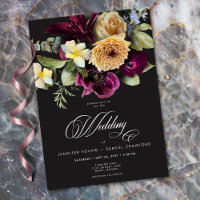 Düstere dunkle florale schwarze Burgunder-Romanze-