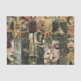 Düstere Fantasy-Garten Collage Decoupage Seidenpapier