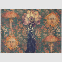 Düstere Fantasy-Garten Collage Decoupage Seidenpapier