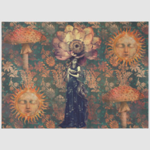 Düstere Fantasy-Garten Collage Decoupage Seidenpapier