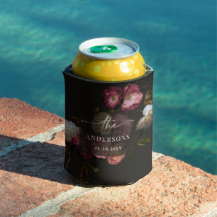 Düstere Florale Hochzeit Personalisiert Dunkel Dosenkühler