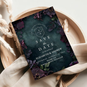 Düstere Florale Hochzeit Save The Date