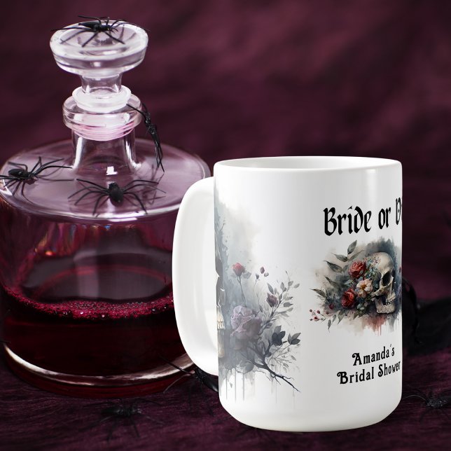 Düstere Gothic Braut oder Stirb Brautparty Kaffeetasse (Von Creator hochgeladen)