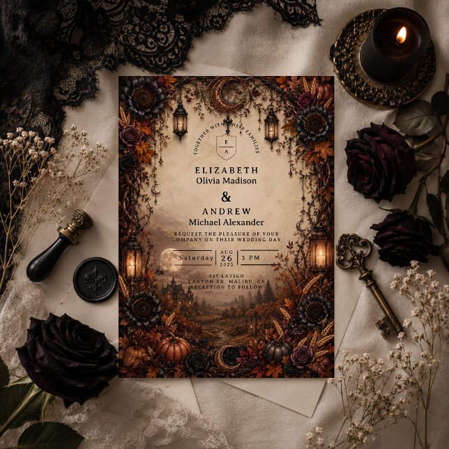 Düstere Herbst-Romantik-Hochzeit Einladung (Von Creator hochgeladen)