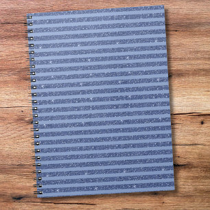 Düstere Indigo-Glitter-Stil-Horizontale Streifen Notizblock