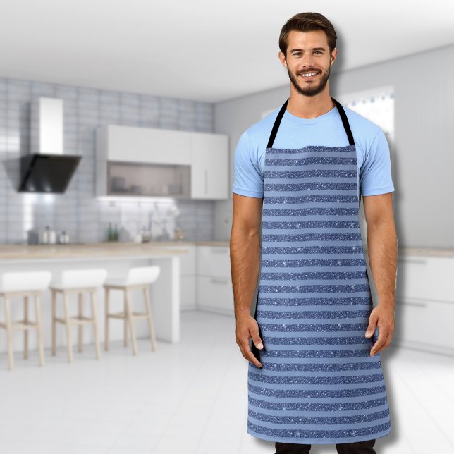 Düstere Indigo-Glitter-Stil-Horizontalstreifen Schürze (Von Creator hochgeladen)