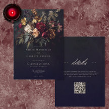 Düstere Romantische Dunkle Florale Gothic QR Code