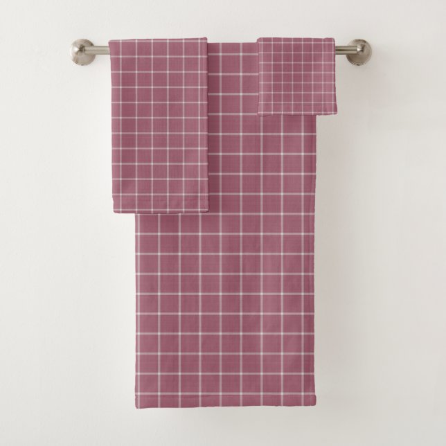 düstere Rose Fensterpaneel Gingham Badhandtuch Set (Insitu)