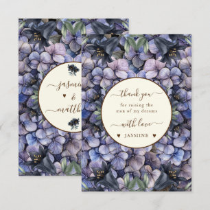 Düstere schwarze Blumen-Hochzeit des klassischen E Dankeskarte