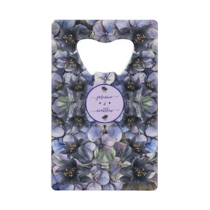 Düstere schwarze Blumen Hochzeit klassischer Paarn Geldbeutel Flaschenöffner