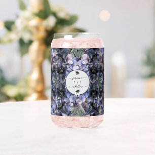 Düstere schwarze Blumen-Klassiker-Namen Hochzeitsp Dosenglas