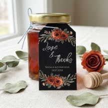 Düstere Terrakotta-Blumen-Boho-Hochzeits-Dankeschö