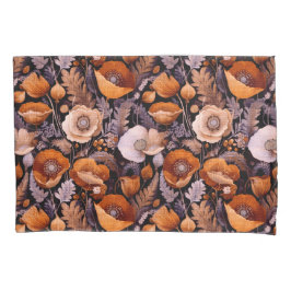 Düsteren Mohn auf schwarzem Muster Kissenbezug