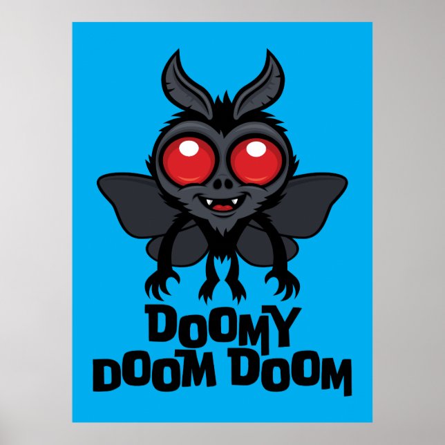 Düsterer Doom Doom Süßer Mothman Kryptid Poster (Vorne)